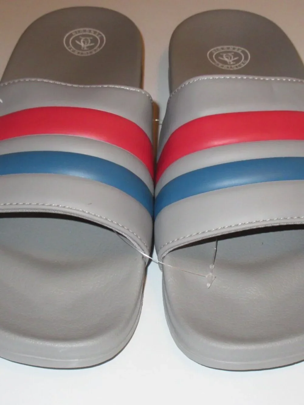 Original Penguin Men's Earle Slide Sandal Grey Red Blue NWT Classic Ships Free